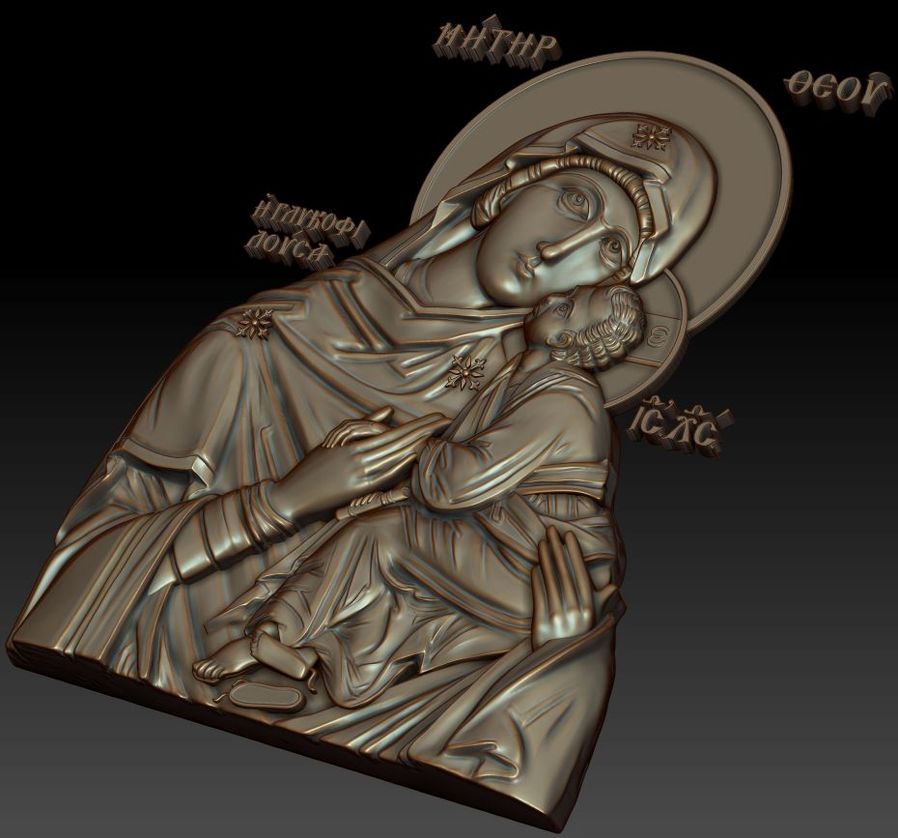 3д модель православной  иконы Гликофилуса