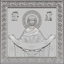 3д модель православной  иконы Покров Пресвятой Богородицы(2)
