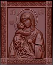 3д модель православной иконы Владимирская Пресвятая Богородица, вариант 2